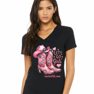 Let's Go Girls V-Neck Graphic Tee