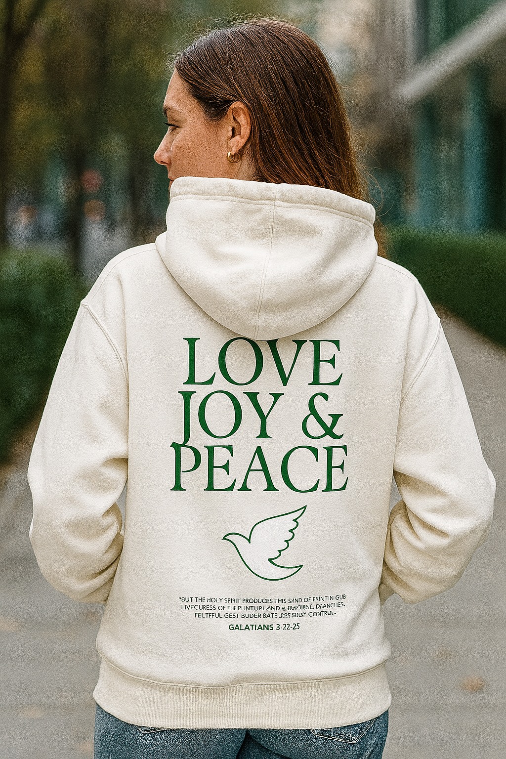 Love, Joy, Peace Hoodie - Image 2